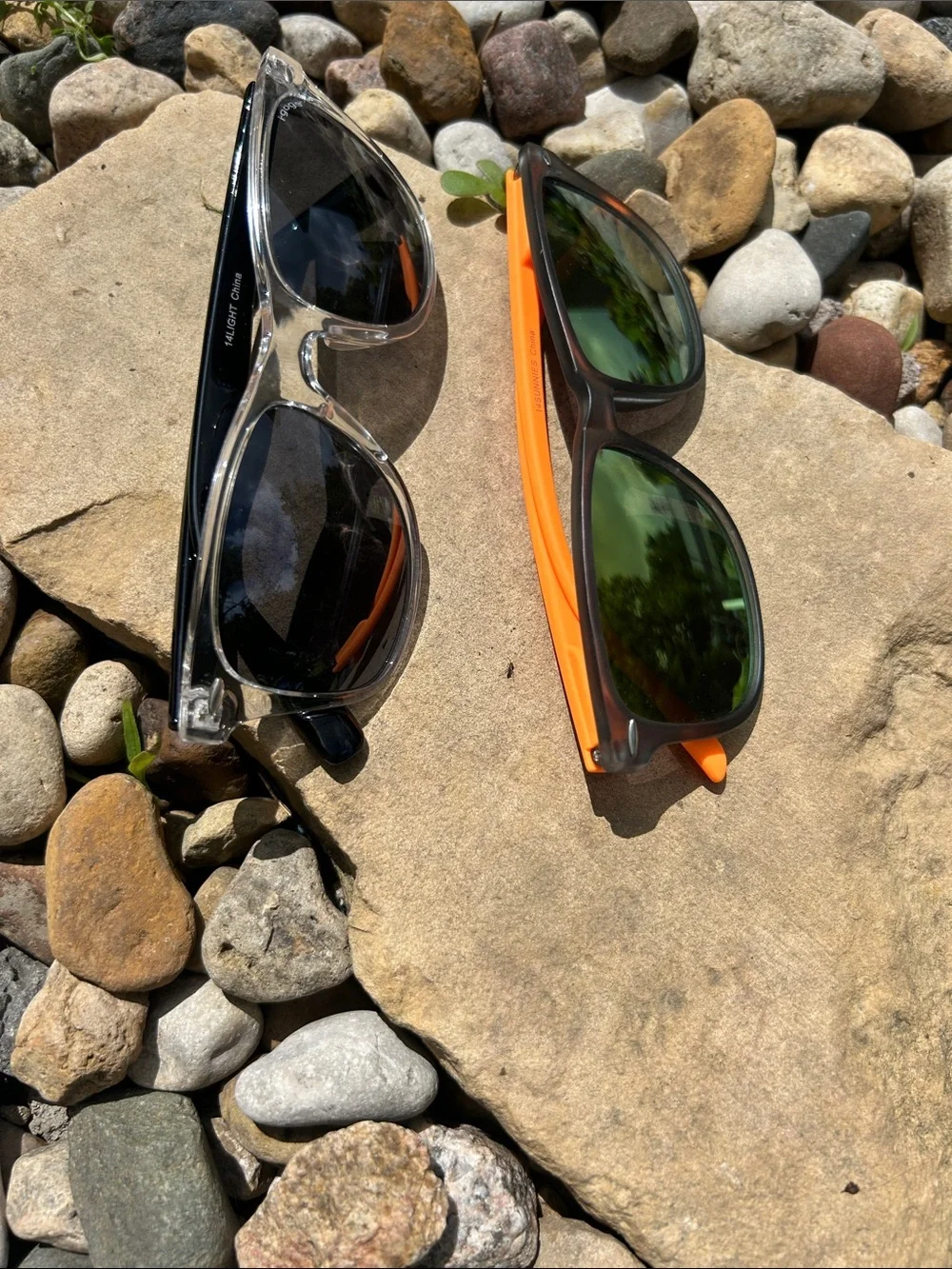 i-gogs Kids Sunglasses - Two Pair - Clear Frame & Orange Frame Mirrored Lenses